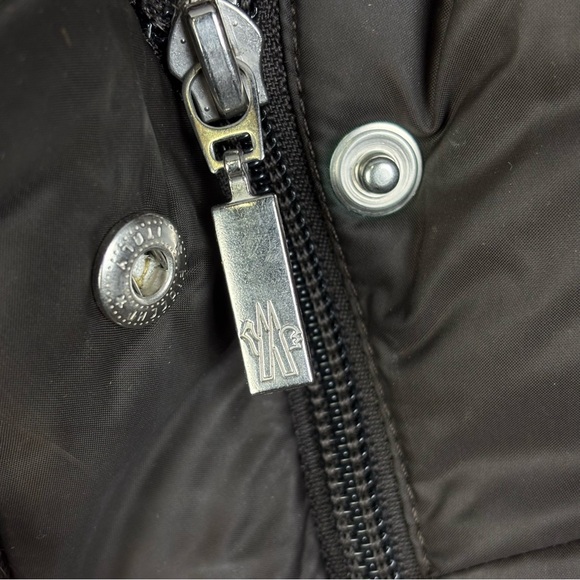 Vintage Moncler Long Down Puffer Coat Jacket Size 3 Knee length Brown Quilted - Picture 8 of 15